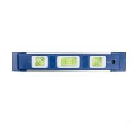 Regla de nivel ABS de 230 mm con borde magnético y 3 indicadores de burbujas para una medición eficaz del hogar y la carpintería (azul)