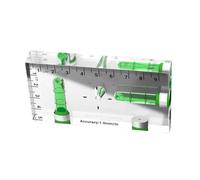 Regla de nivel de acrílico con base para medición: herramienta de nivel de burbuja horizontal, vertical y de 45° para uso doméstico, transparente (75 x 25 x 15 mm)