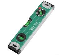 Regla de nivel de precisión de 30 cm, margen de error de 0,5 mm/m (300 mm) | Sistema de tres viales, controles de 0/90/45 grados, burbujas claras, alineación precisa, uso multiángulo