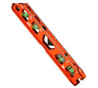 Regla de nivel magnética de aluminio fundido sólido con burbujas multiángulo, 0, 30, 45, 90 grados, base de tubo de ranura en V para construcción, fontanería, trabajo eléctrico (naranja, 9 pulgadas)