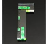 Regla de nivel transparente de 120 mm, tamaño pequeño para uso doméstico, nivel en forma de L con escala bidireccional, nivel de burbuja de plástico ABS para bricolaje y