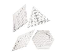 Regla de patchwork, reglas para acolchar Plantillas de patchwork Triángulo transparente Hexágono 60 45 grados para coser zócalos artesanales DIY 4 piezas