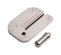 Regla de perforación de cuero de acero inoxidable, medidor de distancia de corte preciso para coser a mano y marcar costuras, herramienta de manualidades de bricolaje plateada 60 x 45 mm