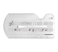 Regla de plantilla de compositor de música, plantilla de plástico con líneas de pentagrama, plantillas de notas y símbolos, herramienta de dibujo para composición, borde curvado para frases y frases