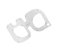 Regla de plantilla de esquina redondeada de acero inoxidable para cortar cuero, herramienta de medición de correa de reloj con troquel de perforación de espacio de 1/4 pulgadas, plantilla de filete de