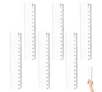 Regla de plástico transparente, 6 unidades, 15 cm, regla pequeña para la escuela primaria, precisión para niños, no flexible, corta, transparente, kit de reglas de plástico para estudiantes