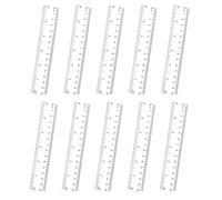 Regla de plástico transparente de 10 piezas, regla recta irrompible, kit de reglas de plástico transparente para estudiantes, escuela, niños, aulas, suministros de oficina.