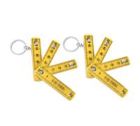 Regla de plegado de Munefe, regla plegable de 2 piezas ABS, regla plegable de 0.5 m portátil con anillo de llave para carpintería colocando baldosas (Blanco) (Rojo) (Amarillo)