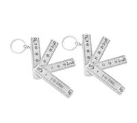 Regla de plegado de Munefe, regla plegable de 2 piezas ABS, regla plegable de 0.5 m portátil con anillo de llave para carpintería colocando baldosas (Blanco)