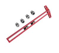 Regla de posicionamiento de perforación, de aleación de aluminio ajustable en T cuadrado con agujero de gabinete guía de perforación | Plantilla de hardware portátil para cajones y tiradores de puerta