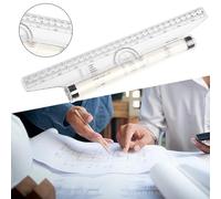 Regla de rodillo para dibujo y dibujo técnico - Regla de equilibrio paralelo de 15 cm / 30 cm con mecanismo de rodamiento suave, plástico transparente, Preci(15 cm)