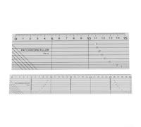 Regla de tela de acrílico transparente de 30 x 5 cm, guía de sastrería para edredones con marcas métricas y patas antideslizantes para una fabricación precisa de patrones (15 cm)