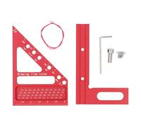 Regla de trazado de posición de orificio, regla cuadrada de medición de múltiples ángulos, herramienta de medición de ángulo de 22,5-90° con líneas graduadas impresas, escuadra de