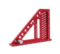 Regla de trazado de posición del agujero, línea de dibujo, cuadrado para carpintería, transportador de aluminio de 22,5-90 grados