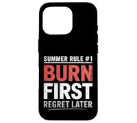Regla de verano 1 Quemar primer arrepentimiento después quemaduras solares Carcasa para iPhone 16 Pro