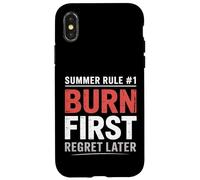 Regla de verano 1 Quemar primer arrepentimiento después quemaduras solares Carcasa para iPhone X/XS