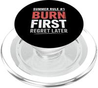 Regla de verano 1 Quemar primer arrepentimiento después quemaduras solares PopSockets PopGrip para MagSafe