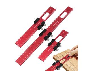 Regla deslizante, 3 reglas de aluminio con tope deslizante ajustable, herramientas de medición de precisión, corte de nivel sierra de precisión mecánico y carpintería