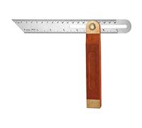 Regla deslizante en forma de T de 22,8 cm con mango de madera dura, hoja de acero inoxidable para artesano, constructor, carpintero, arquitecto, ingeniero
