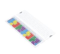 Regla deslizante para guitarra con escalas pentatónicas y modos musicales en colores vibrantes, herramienta didáctica de plástico resistente para principiantes y estudiantes.