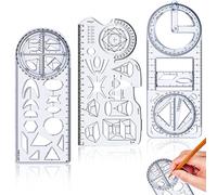 Regla Dibujo Profesional Multifuncional,Regla Dibujo Multifuncional Jsleid,3 PCS Regla De Dibujo Multifuncional Wjuan,Regla Circular De Dibujo Multifuncional,Reglas Geométricas Multifuncionales