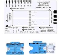 Regla ECG de 7 pasos, regla ECG, herramienta de medición de plástico transparente, herramienta de medición de calibradores de ECG, herramienta de evaluación de ECG portátil, tarjeta de ECG (1)