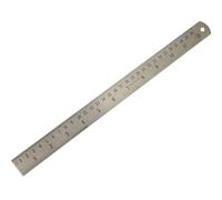 Regla Faithfull de acero inoxidable de 300 mm (12 pulgadas) - Regla de marcado y medición con doble graduación métrica e imperial, tabla de conversión y orificio para colgar
