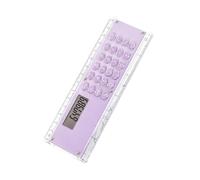 Regla fina de escala de medición doble de 15 cm con calculadora electrónica, herramienta educativa de perfil delgado, calculadora para niños