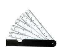 Regla flexible en forma de abanico con 5 para arquitectos de ingeniería, longitud de 19 cm, regla de escala portátil