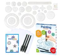 Regla geométrica de equipo de arte, gobernante para dibujar - Regla de borde irregular 28x para álbumes de recortes, de dibujo Juego para niñas para niñas Papelería de dibujo geométrico