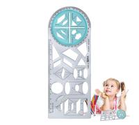 Regla geométrica - Reglas de dibujo robustas para ayudar a aprender matemáticas, herramienta de medición reutilizable | Reglas de dibujo de instrumentos de medición, reglas de dibujo flexibles y