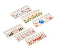 Regla Lectura Madera 6 PCS Reglas Seguimiento Navidad Rellers Navidad Para Niños Dibujo Lectura Medición Herramienta Educativa Aprendizaje Del Aprendizaje
