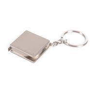 Regla ligera de acero flexible de bolsillo con llavero seguro para uso en exteriores, cinta métrica retráctil