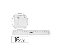 Regla m+r 16 cm plastico transparente con bisel