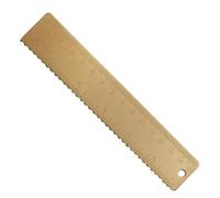Regla matemática - 15 cm de metal serrado herramienta de medición cobre vintage | recta dorada con diseño ondulado para dibujar geometrías uso escolar oficina