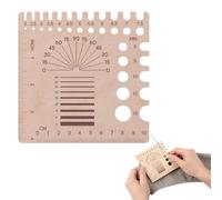 Regla medidora para agujas de punto y ganchillo, calibre de agujas 2-15 mm, medidor de densidad y grosor de hilo, tarjeta cuadrada de madera para tejer y calcular puntadas