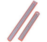 Regla métrica de 2 piezas, regla de metal recta de acero inoxidable de doble cara engrosada de 6 pulgadas y 12 pulgadas, medición de precisión para la vida diaria, la escuela, la oficina-