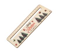 Regla para estudiantes de madera natural que incluye tarjeta de asistencia de lectura y diseño de seguridad Marcapáginas para niños para uso escolar Regla de madera con guías de lectura para niños