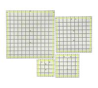 Regla para Patchwork en Acrílico, 4 Piezas, Cuadrícula Doble Color, Medición Precisa y Escala en Pulgadas - Corte Exacto y Doble Ángulo, Ideal para Costura y Quilting