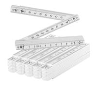 Regla Plegable 1m Metro Plegable: 6 Piezas Regla Plástico para Carpinteros, Obras De Construcción, Aficionados al Bricolaje, Blanco