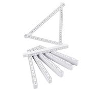Regla Plegable 2m Metro Plegable: 6 Piezas Regla Plástico para Carpinteros, Obras De Construcción, Aficionados al Bricolaje, Blanco