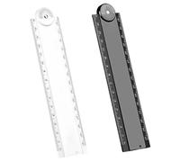 Regla plegable de 2 piezas, herramienta de medición matemática multiusos con plantillas geométricas para dibujo técnico, dibujo técnico, escala plegable profesional