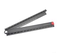 Regla plegable de aleación de aluminio de 0 a 300 mm, herramienta cuadrada portátil en forma de L para ingeniería, medidor de metal preciso de 90 grados con escala grabada transparente para aprender