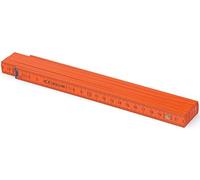 Regla plegable de madera Metrie™ BL52 de 2 m de largo con graduación dúplex, color naranja (PAN166C)