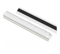 Regla profesional de aluminio para arquitectos de 20 cm, borde antideslizante para trabajos técnicos de dibujo y diseño, herramienta de metal (A)