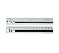 Regla Recta De 15cm 2 Uds. Con Escala Transparente Aluminio Para Dibujo Ingeniería Y Uso Diario Bordes Seguridad Aluminio