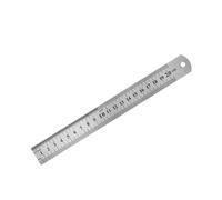 Regla recta de metal acero inoxidable, herramienta medición precisión doble cara, escala métrica, accesorios 15-40 cm(200MM)