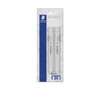 Regla STAEDTLER Mars 562 PB - 15 cm, juego de 2 unidades, transparente | Escala transparente para zurdos y diestros - en bolsa de plástico - N.º de art. 562 152 PB