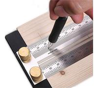 Regla T carpintería,Escala Marcado Alta Precisión,Regla Línea Trazo Orificios Cortar,Aserrar,Regla Trazar,Herramientas Marcado Carpintería,Regla Medición Calado Carpintero,Cuadrada con Topes (300 mm)