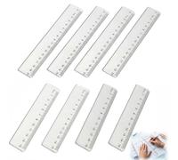 Regla Transparente Plástico 8 Piezas Regla 15cm 20cm Pequeña Regla Flexible Escolar para Estudiantes Oficina Dibujo Diseño Kit de Medición Irrompible Graduación Precisa Claro